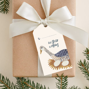 12 dagen van Kerstmis 6 ganzen die eieren leggen Cadeaulabel