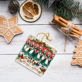 12 dagen van Kerstmis Acht dienstmeisjes een melke Keramisch Ornament