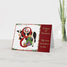 12 dagen van Kerstmis Acht Meisjes het Melken Feestdagen Kaart