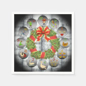 12 dagen van Kerstmis ~Bladmuziek~Kerstkrans Servet (Voorkant)