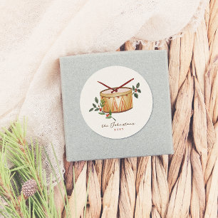 12 dagen van Kerstmis Drum Ronde Sticker