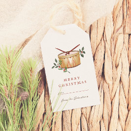 12 dagen van Kerstmis Drum Traditioneel Cadeaulabel