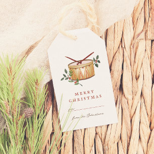 12 dagen van Kerstmis Drum Traditioneel Cadeaulabel