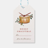 12 dagen van Kerstmis Drum Traditioneel Cadeaulabel (Voorkant)