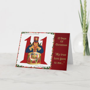 12 dagen van Kerstmis Elf het Trommelen van Feestdagen Kaart