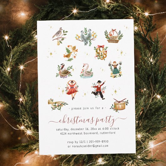 12 dagen van Kerstmis | Feestdag uitnodiging