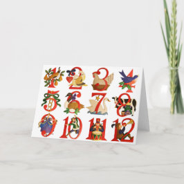 12 dagen van Kerstmis Feestdagen Kaart