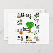 12 dagen van Kerstmis Feestdagenkaart (Voorkant / Achterkant)