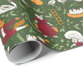 12 Dagen van Kerstmis-Folk Art Animal Cadeaupapier (Rol Hoek)