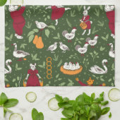 12 Dagen van Kerstmis Folk Art Animal Theedoek (Gevouwen)