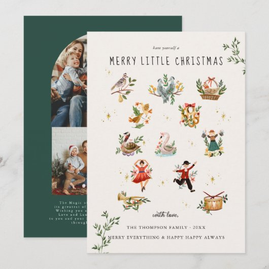 12 dagen van Kerstmis | Foto Vakantie Kaart (Voorkant / Achterkant)