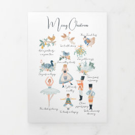 12 dagen van Kerstmis Gepersonaliseerd Drieluik Wenskaart