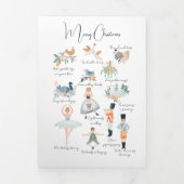 12 dagen van Kerstmis Gepersonaliseerd Drieluik Wenskaart (Cover)