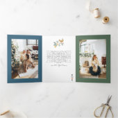 12 dagen van Kerstmis Gepersonaliseerd Drieluik Wenskaart (Binnen)