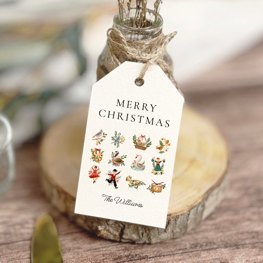 12 dagen van Kerstmis Gepersonaliseerde Gift Label Cadeaulabel