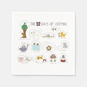 12 Dagen van Kerstmis Grappig Kerstfeest Servet