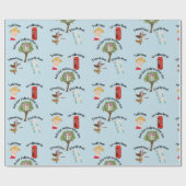 12 Dagen van Kerstmis Grappige Cartoon Pun Cadeaupapier (Vlak)