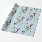 12 Dagen van Kerstmis Grappige Cartoon Pun Cadeaupapier (Uitgerold)