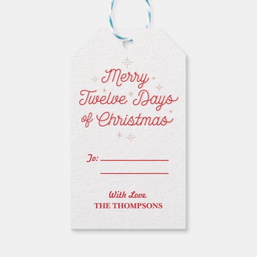 12 DAGEN VAN KERSTMIS/het Label van het Kerstmisgi Cadeaulabel (Achterkant)