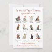 12 dagen van Kerstmis Kattenkerstfeest Feestdagenkaart (Voorkant)