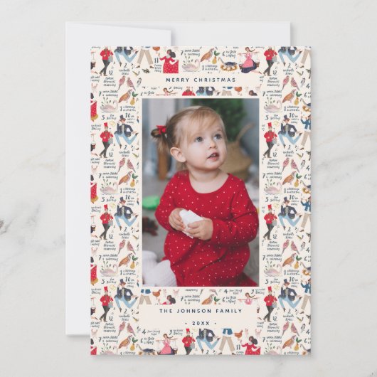 12 Dagen van Kerstmis Klassieke Traditionele Foto Feestdagenkaart (Voorkant)