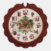  12 dagen van Kerstmis Klok Gezicht Ornament Kaart (Voorkant)