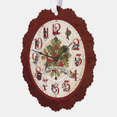  12 dagen van Kerstmis Klok Gezicht Ornament Kaart (Links)