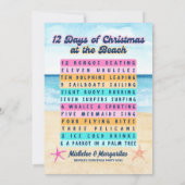 12 dagen van Kerstmis op het strand Retro Party Kaart (Achterkant)