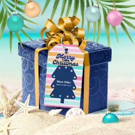 12 dagen van Kerstmis op het strand Retro Tropical Cadeaulabel