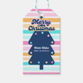 12 dagen van Kerstmis op het strand Retro Tropical Cadeaulabel (Voorkant)