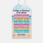 12 dagen van Kerstmis op het strand Retro Tropical Cadeaulabel (Achterkant)