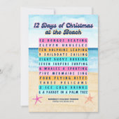 12 dagen van Kerstmis op het strand Retro Tropical Feestdagenkaart (Voorkant)
