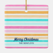 12 dagen van Kerstmis op het strand Retro Tropical Keramisch Ornament (Achterkant)