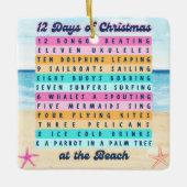 12 dagen van Kerstmis op het strand Retro Tropical Keramisch Ornament (Voorkant)