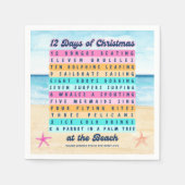 12 dagen van Kerstmis op het strand Retro Tropical Servet (Voorkant)