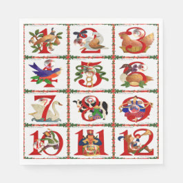 12 dagen van Kerstmis Quilt Print Papieren servett Servet