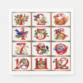 12 dagen van Kerstmis Quilt Print Papieren servett Servet (Voorkant)