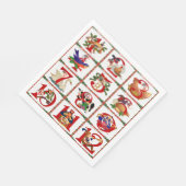 12 dagen van Kerstmis Quilt Print Papieren servett Servet (Hoek)
