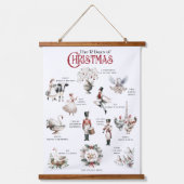 12 dagen van Kerstmis Tapestry Wall Hanging Hangend Wandkleed (Voorkant)
