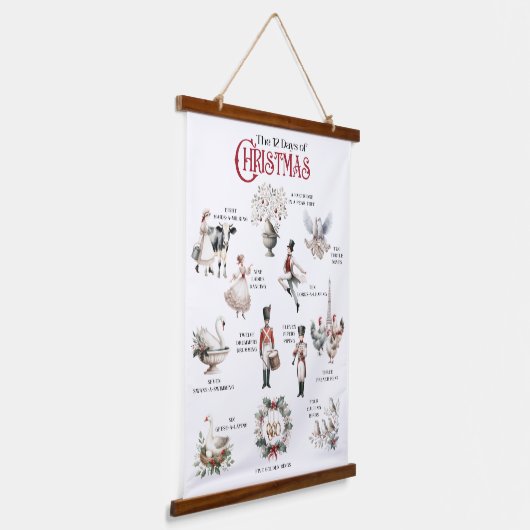 12 dagen van Kerstmis Tapestry Wall Hanging Hangend Wandkleed (Gebogen)