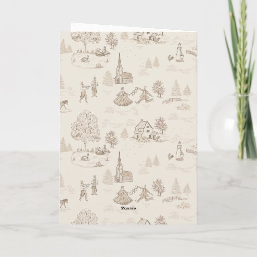 12 dagen van Kerstmis Toile Gevouwen Vakantiefoto Kaart (Achterkant)