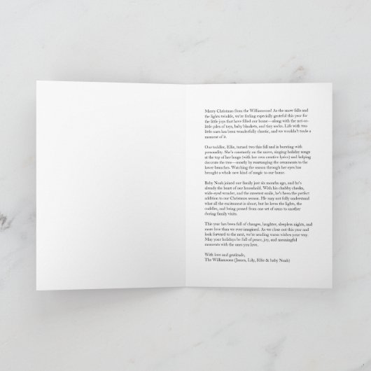 12 dagen van Kerstmis Toile Gevouwen Vakantiefoto Kaart (Binnen)