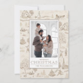 12 dagen van Kerstmis Toile Holiday Photo Card Kaart (Voorkant)