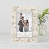 12 dagen van Kerstmis Toile Holiday Photo Card Kaart (Staand voorkant)