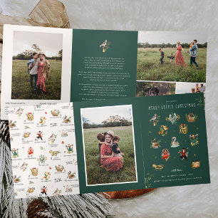 12 dagen van Kerstmis Vakantie 5 Foto Drieluik Uitnodiging