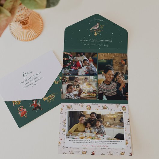 12 dagen van Kerstmis | Vakantiefoto's Collage All In One Uitnodiging