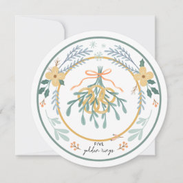 12 Dagen van Kerstmis Vijf Feestdagenkaart