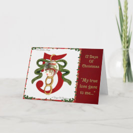 12 dagen van Kerstmis Vijf Gouden Ringen Feestdagen Kaart
