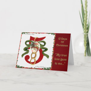 12 dagen van Kerstmis Vijf Gouden Ringen Feestdagen Kaart