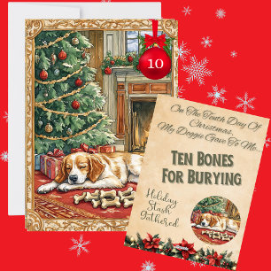 12 dagen van Kerstmis voor honden Dag 10 Feestdagenkaart